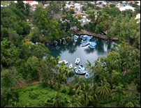 aerial shot of the Gri Gri lagoon