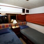 The guest cabin with twin beds