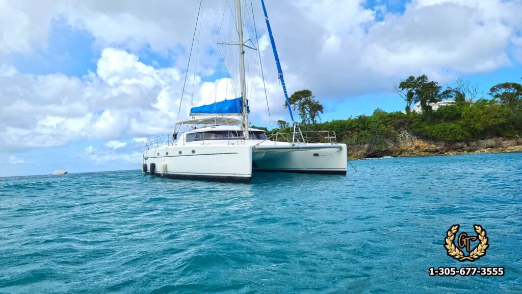 Side view of the catamaran