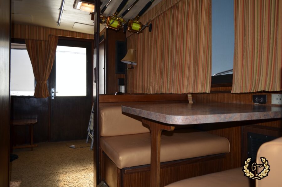 The dinette of the hatteras yacht