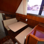 A dinette inside the yacht salon