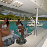 Two gorgeous Dominican models in the yacht